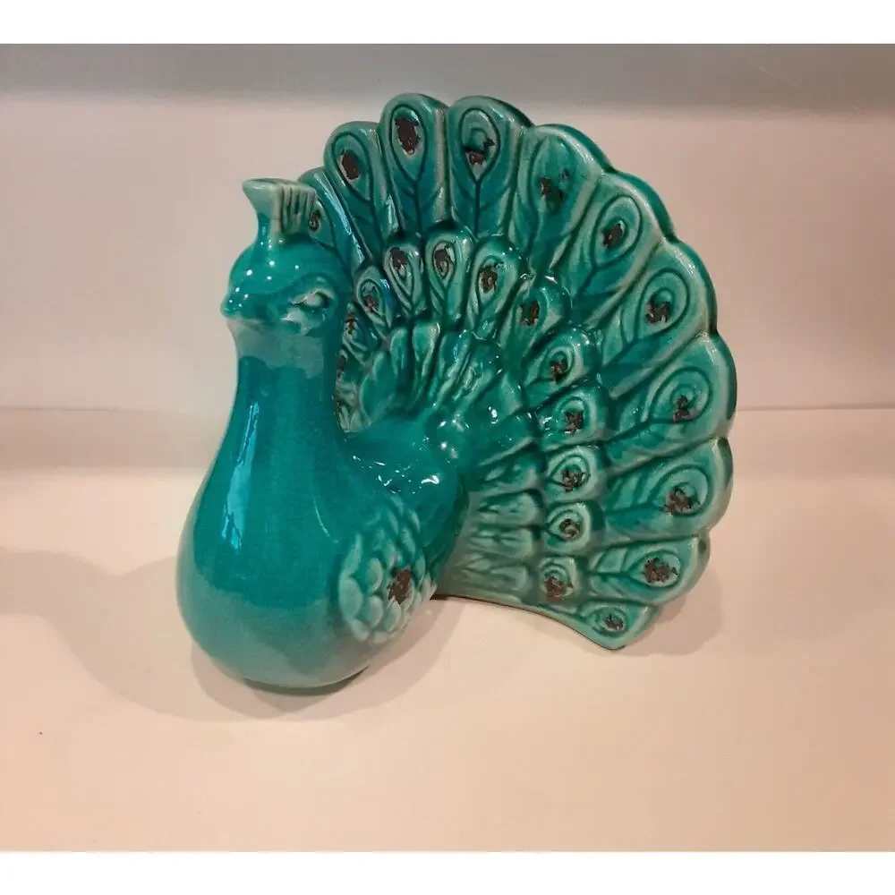 Vintage Italian Majolica Peacock Stunning Unique 11